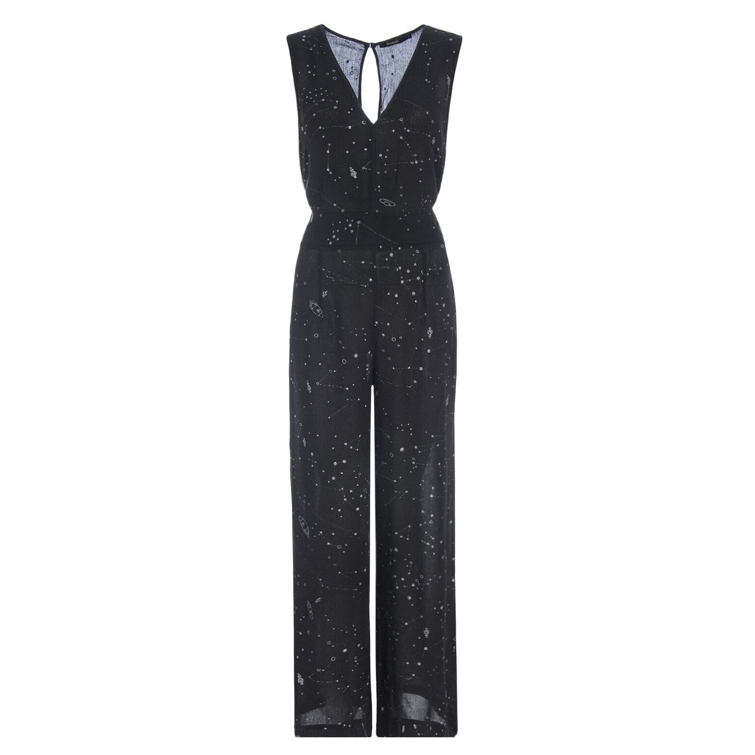 Desigual Women's jumpsuit, black with silver embroidery