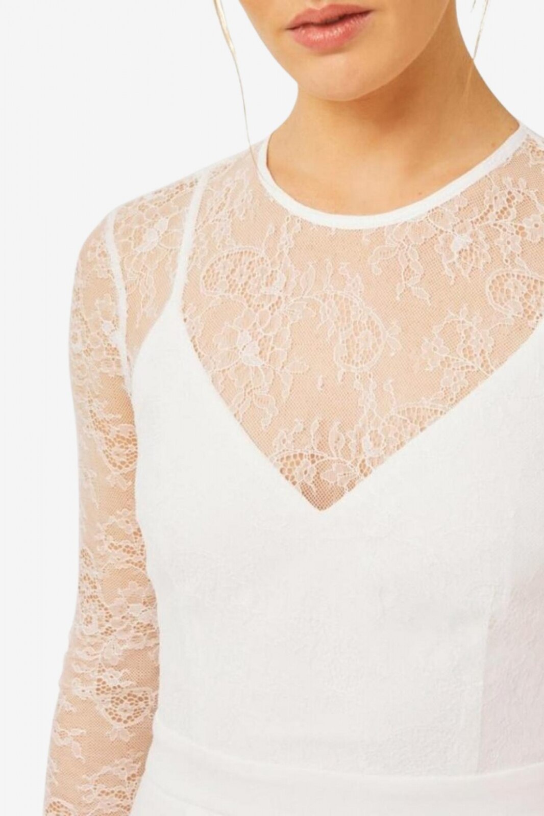 Ivy &amp; Oak Formal dress with lace, white 