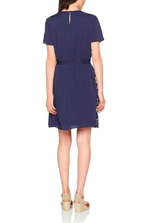 Women's knitted dress Tommy Hilfiger, dark blue with decoration