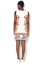 Desigual Women's short cotton dress Cher, white with flower print