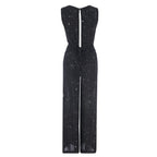 Desigual Women's jumpsuit, black with silver embroidery
