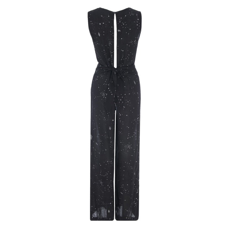 Desigual Women's jumpsuit, black with silver embroidery