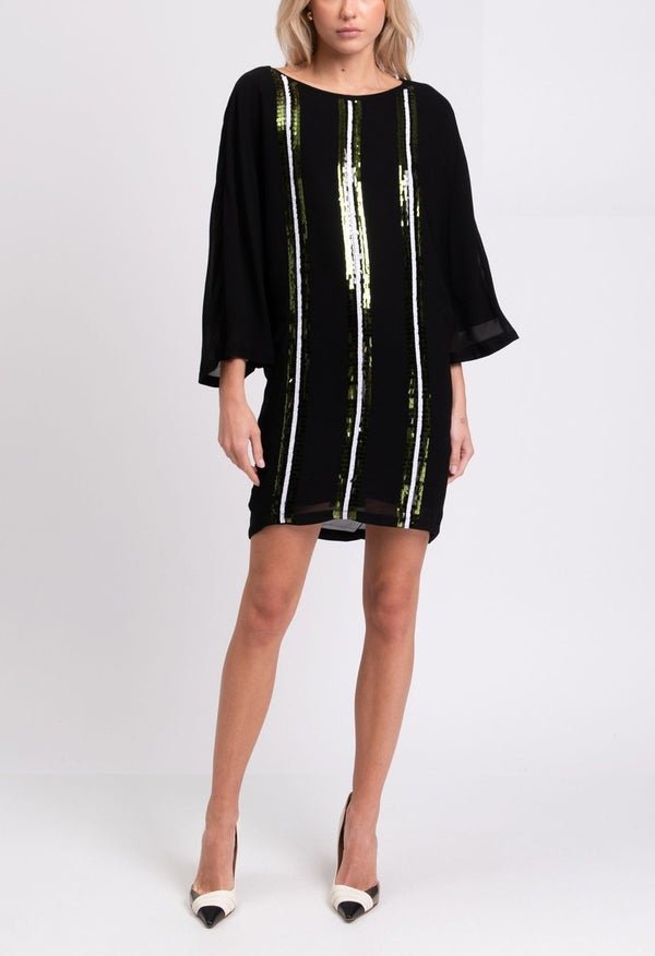 Patrizia Pepe Women's Elegant Dress with Sequins, Black