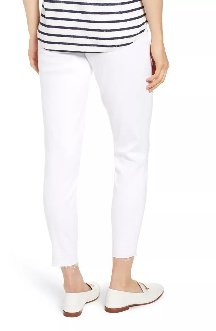Women's white Spanx Distressed Skinny jeans with shaping effect