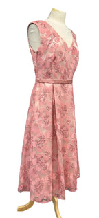 Vera Mont Women's evening handmade dress, pink with floral lace