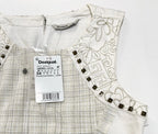 Desigual Women's Amparo dress with embroidery and metal eyelets, ecru/white