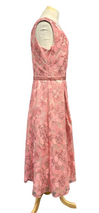 Vera Mont Women's evening handmade dress, pink with floral lace