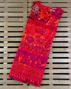 Desigual Women's short cotton dress Ignacio, red with floral print