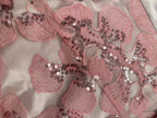 Vera Mont Women's evening handmade dress, pink with floral lace