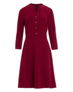 Nife Women's elegant flared dress, burgundy