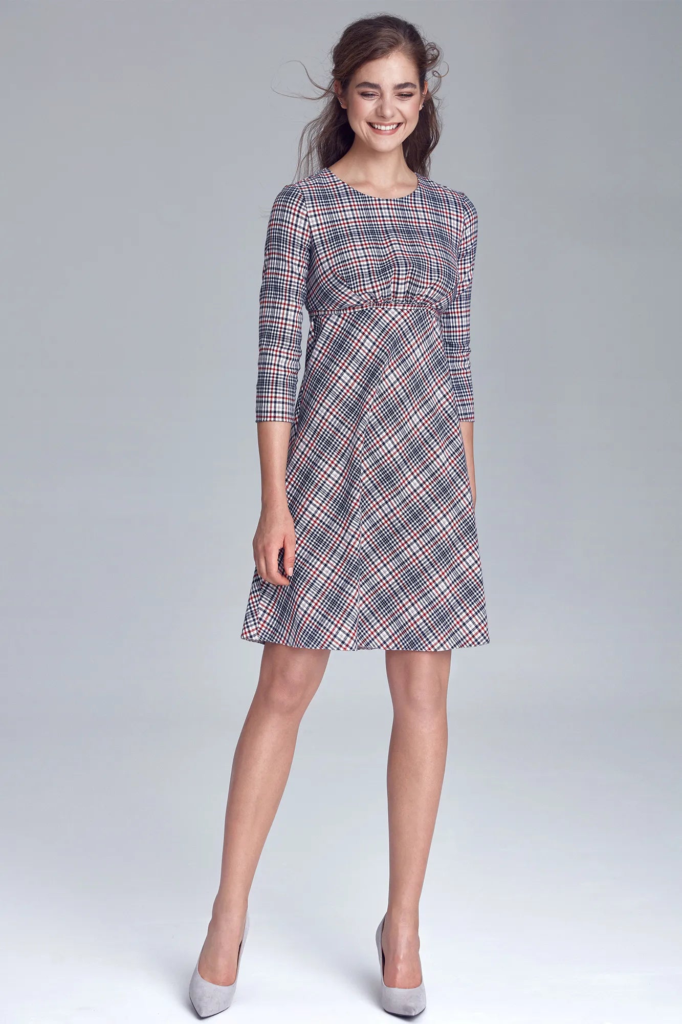 Apart Dress, cut below the bust line, plaid