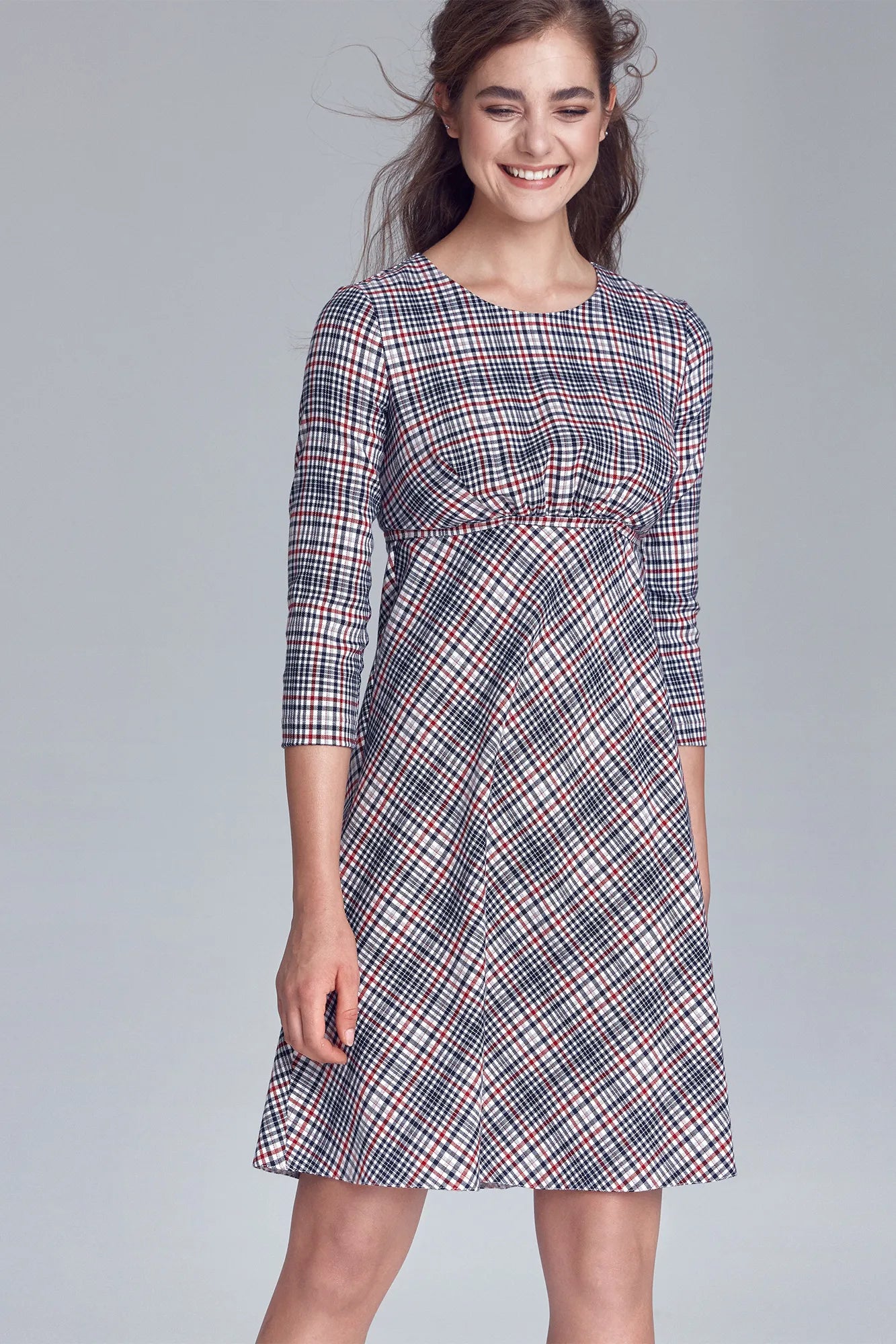 Apart Dress, cut below the bust line, plaid