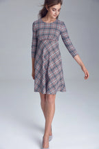 Apart Dress, cut below the bust line, plaid