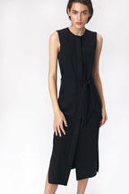 Nife Women's Casual Shirt-Dress, Black
