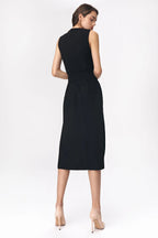 Nife Women's Casual Shirt-Dress, Black