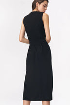 Nife Women's Casual Shirt-Dress, Black