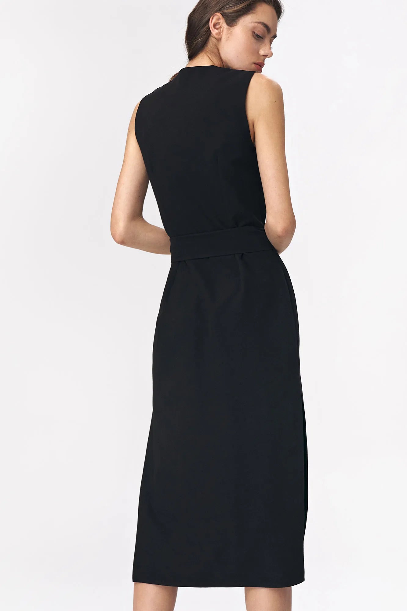 Nife Women's Casual Shirt-Dress, Black