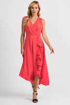 JOSEPH RIBKOFF Asymmetrical dress with ruffles, orange