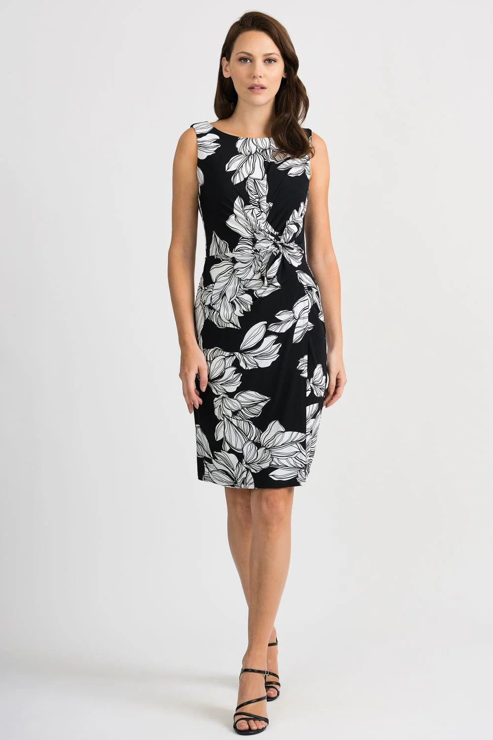 JOSEPH RIBKOFF Summer elastic wrap dress, black and white