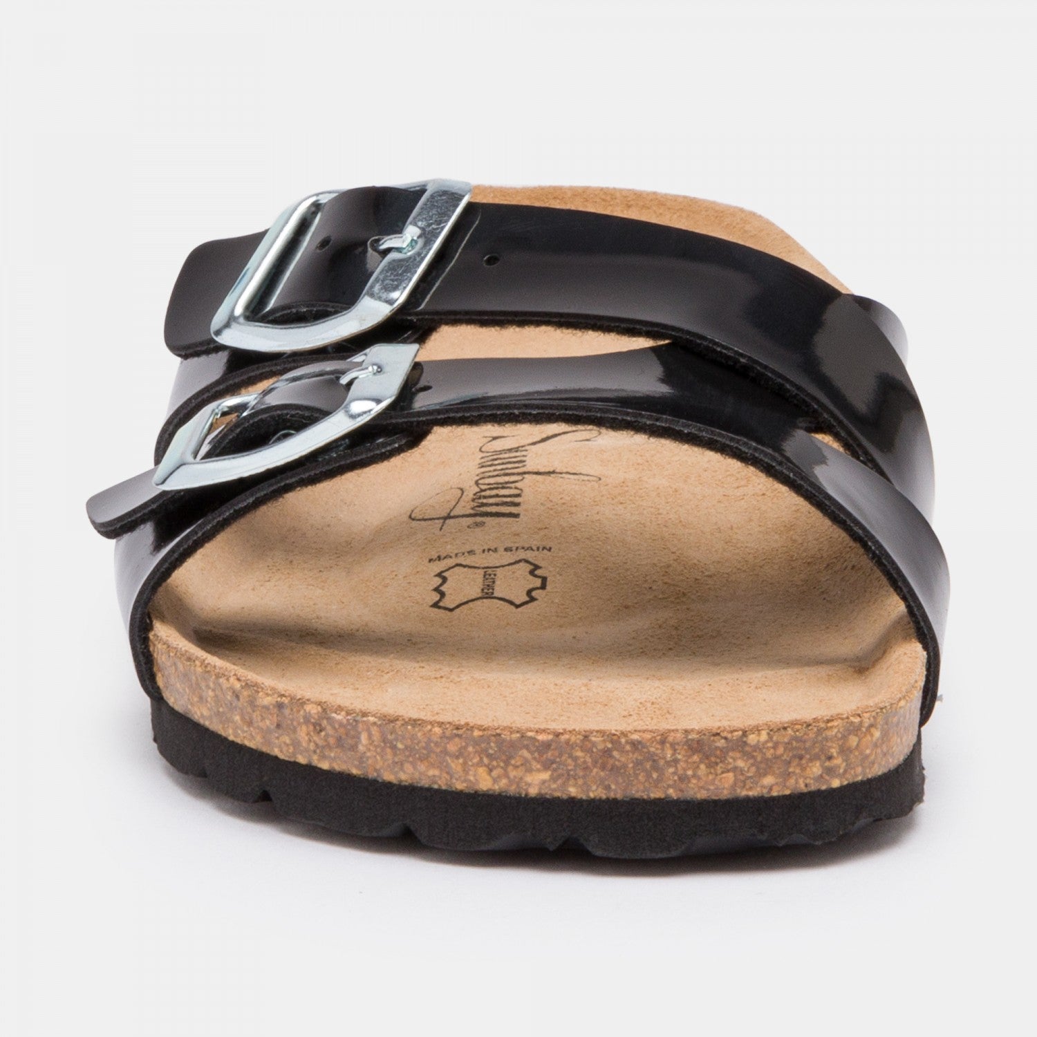 Women's black platform slippers Sunbay