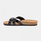 Women's black platform slippers Sunbay
