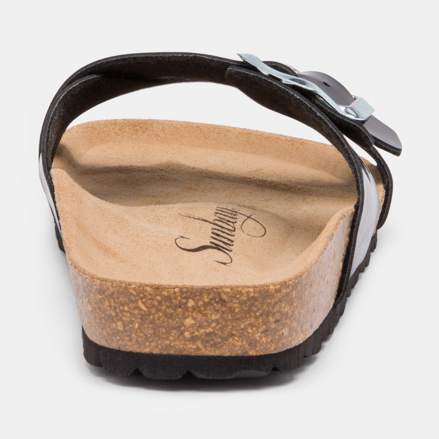 Women's black platform slippers Sunbay