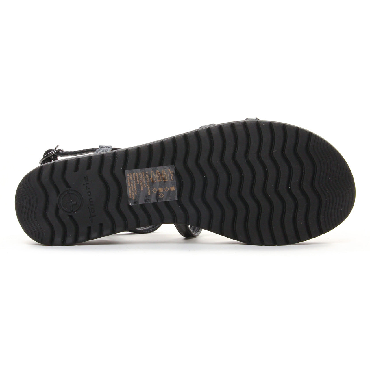 TAMARIS women's sandals with ergonomic sole, black/silver