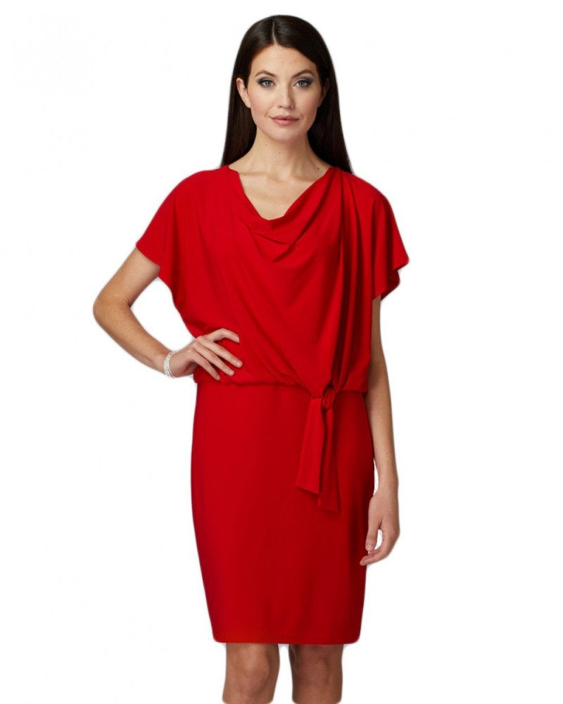 JOSEPH RIBKOFF Women's knitted dress with a free neckline, red