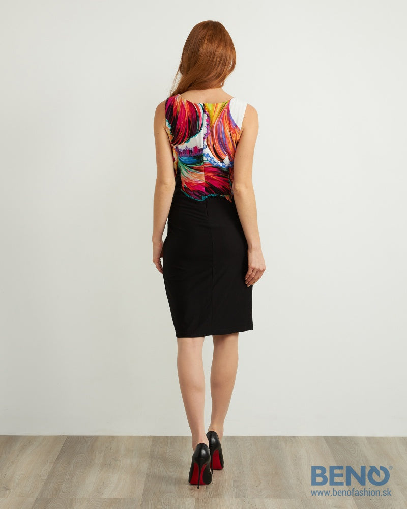JOSEPH RIBKOFF Women's elastic dress, black with abstract shapes print