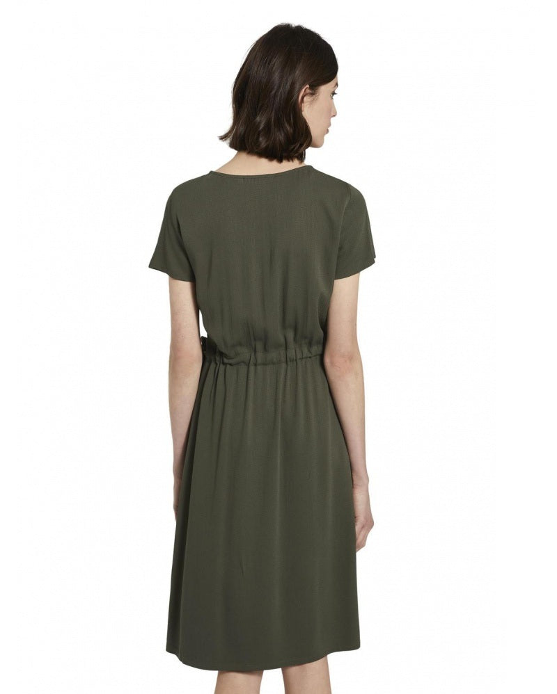 TOM TAILOR Women's casual summer elastic dress, green