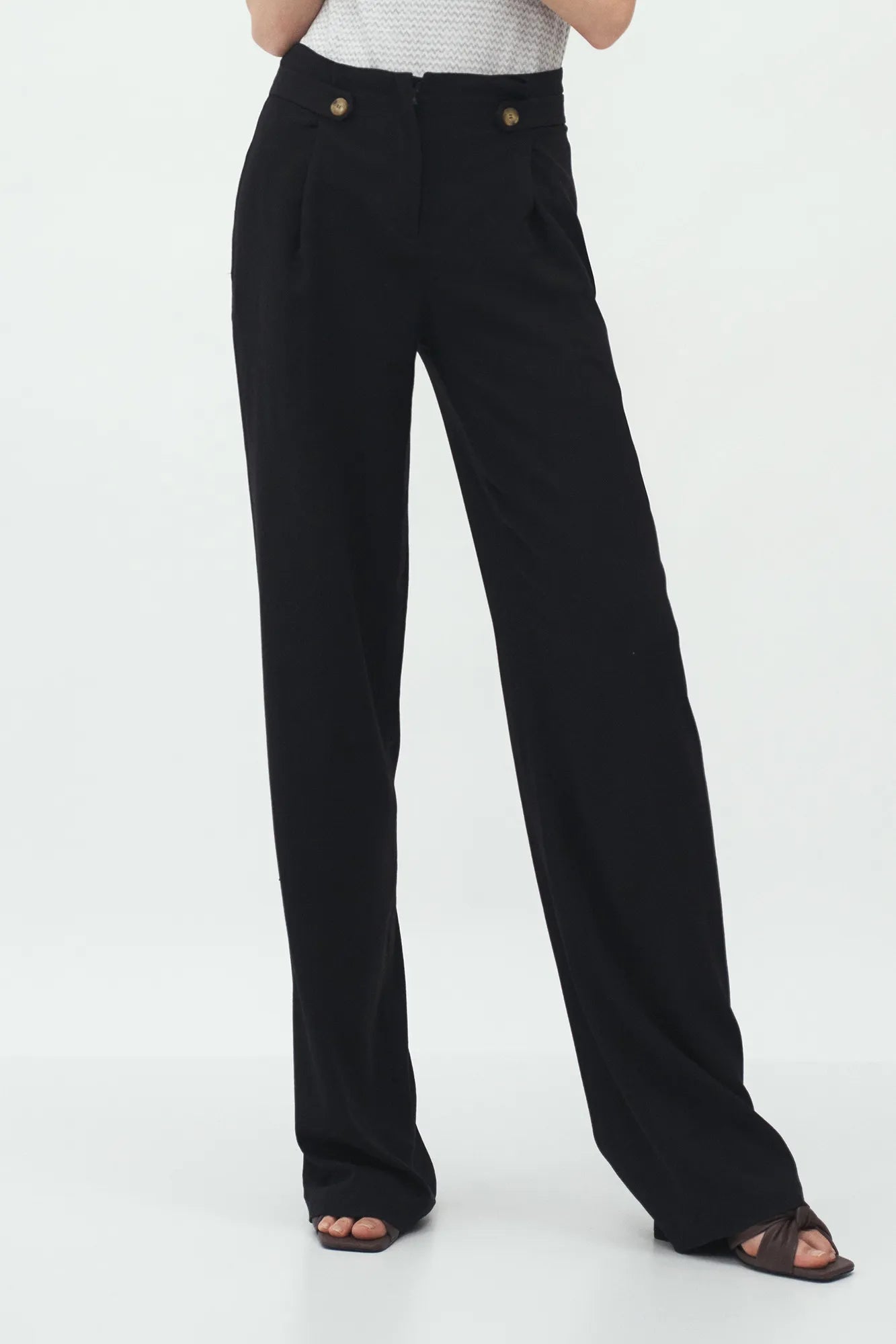 Nife Women's palazzo style pants, black