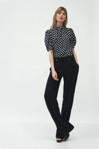 Nife Women's palazzo style pants, black