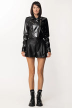 Women's leather shorts Set, black