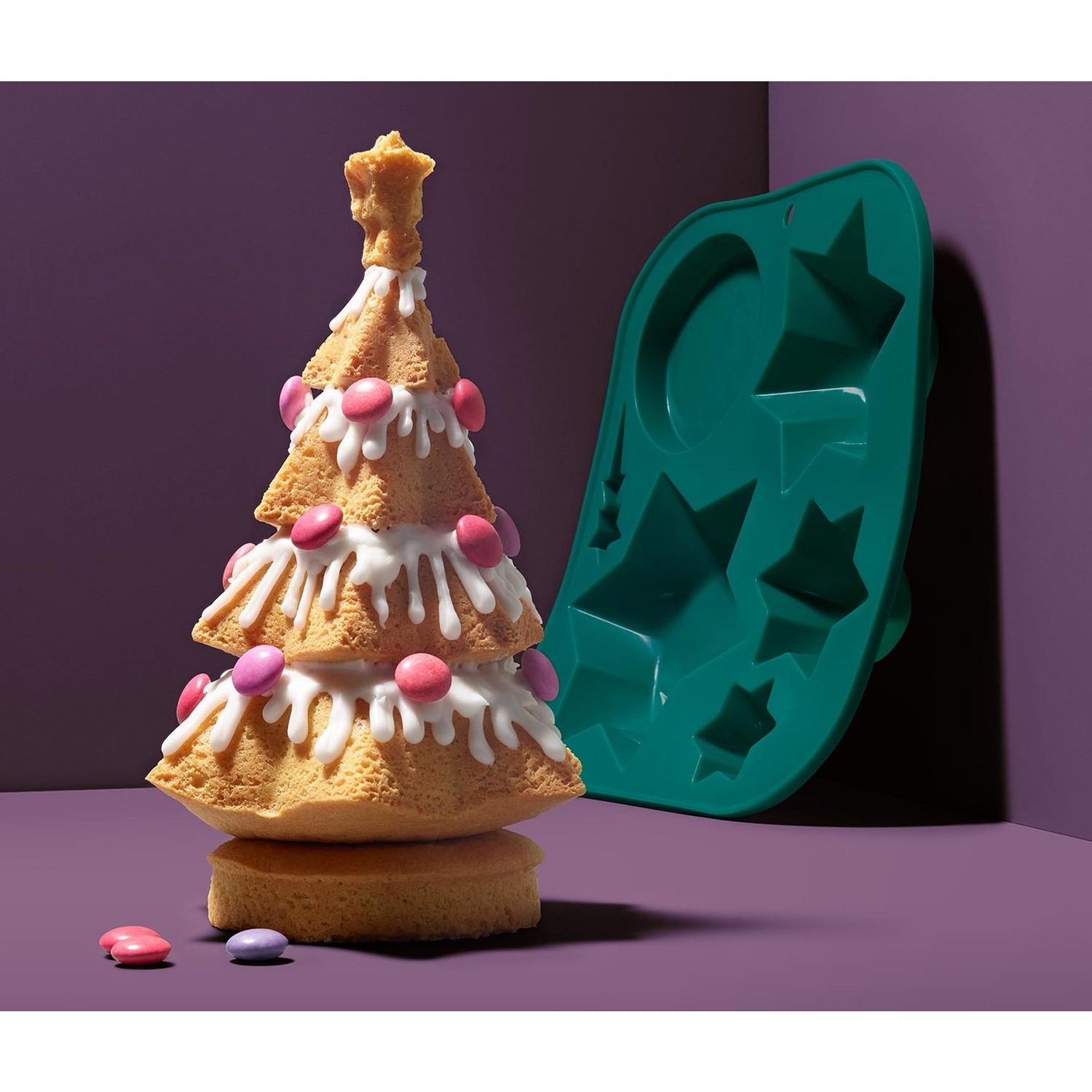 Силиконова форма за печене &quot;Коледно дърво&quot;, зелена