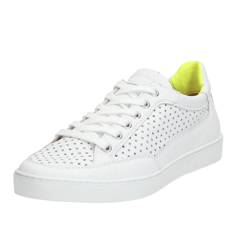 Women's white sneakers made of perforated leather CINQUE