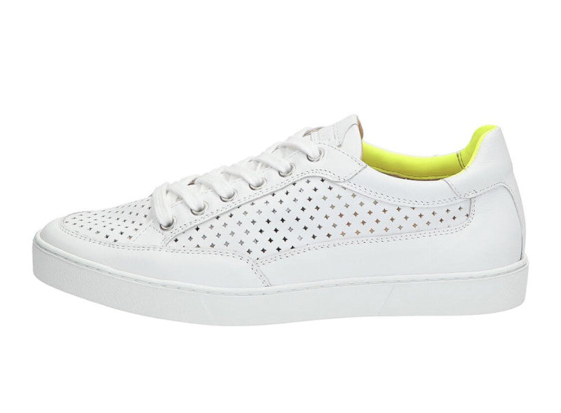 Women's white sneakers made of perforated leather CINQUE