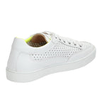 Women's white sneakers made of perforated leather CINQUE