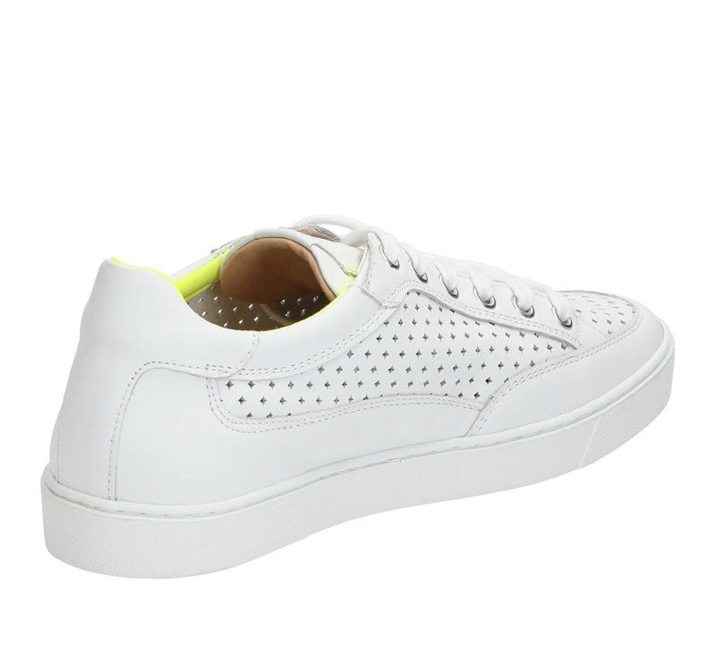 Women's white sneakers made of perforated leather CINQUE