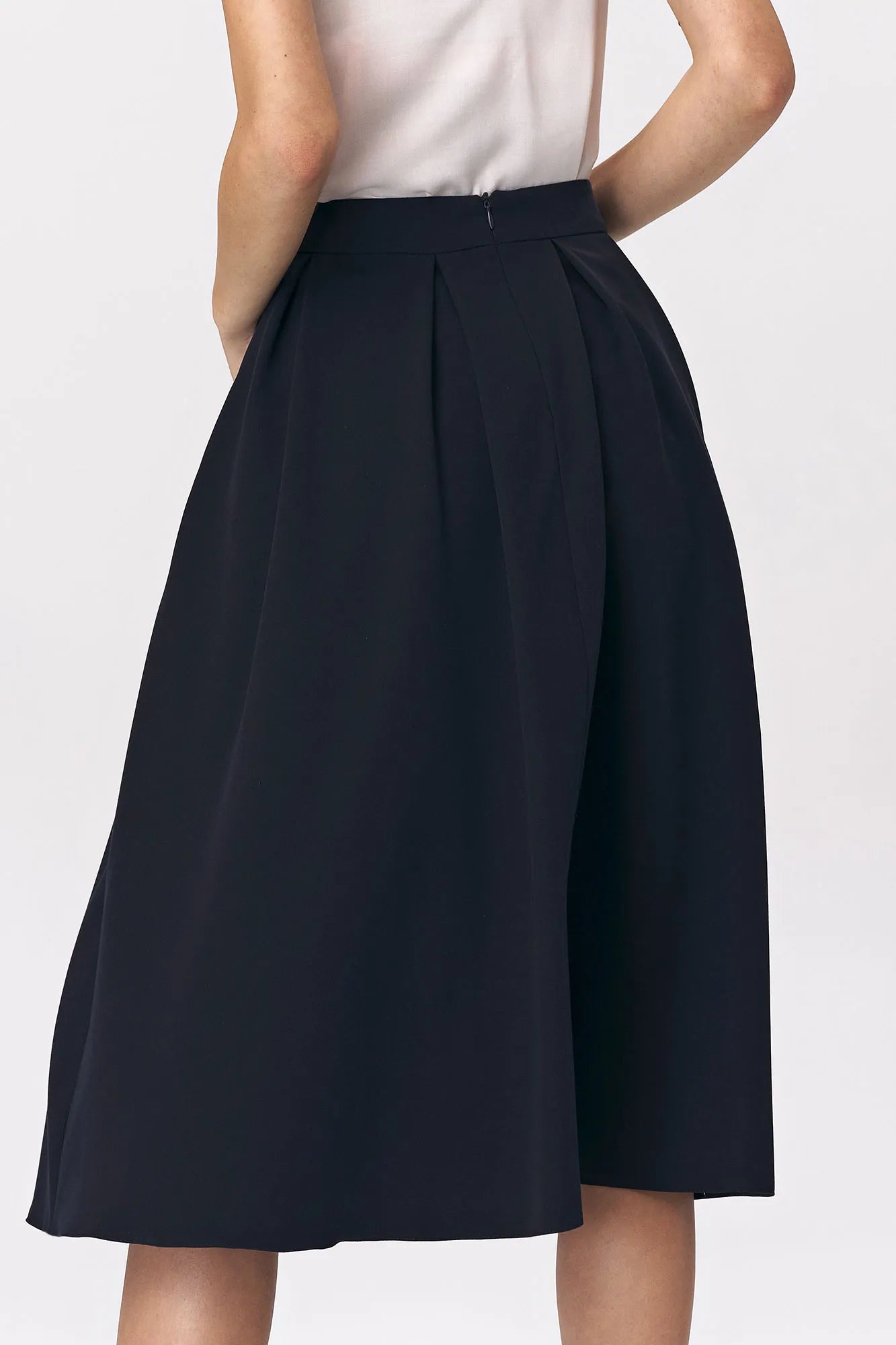 Nife Women's elegant flared skirt, dark blue
