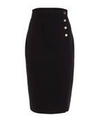 Nife Women's Casual High Waist Skirt, Black