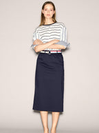 LUISA CERANO Women's straight skirt with pockets, dark blue