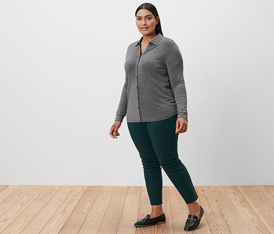 Cotton elastic classic jeans, green 