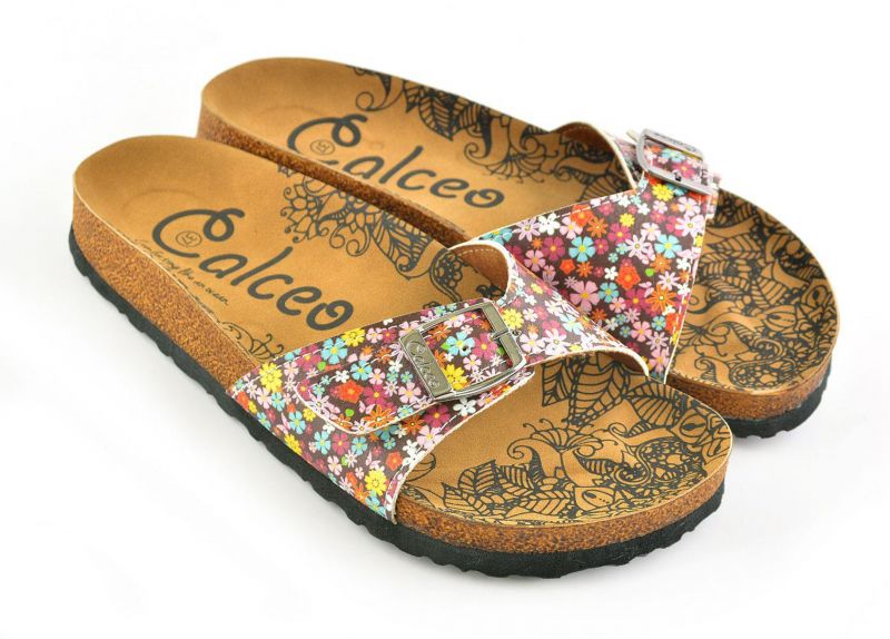 Women's slippers with print and anatomical sole Calceo