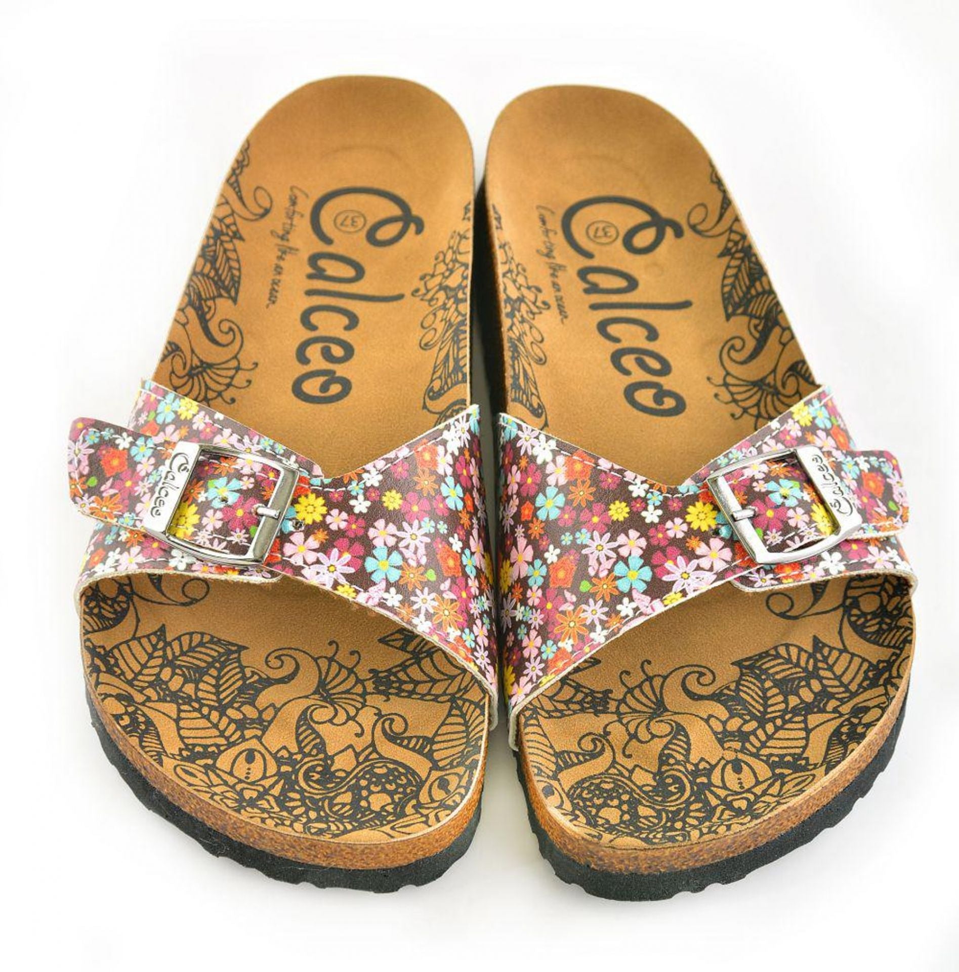 Women's slippers with print and anatomical sole Calceo