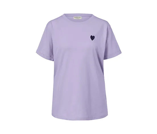 Тениска лилава с бродерия сърце, M 40/42
