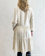 Vila Sand-colored dress with ruffles