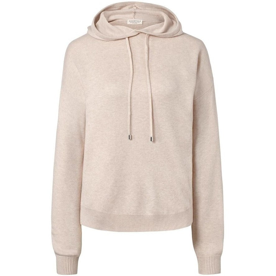 Плетен дамски суитчърт с дълъг ръкав, бежов