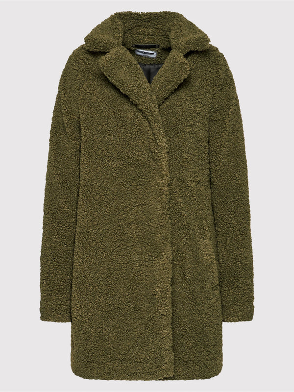 Vero Moda Дамско поларено зимно палто, маслено зелено, XS