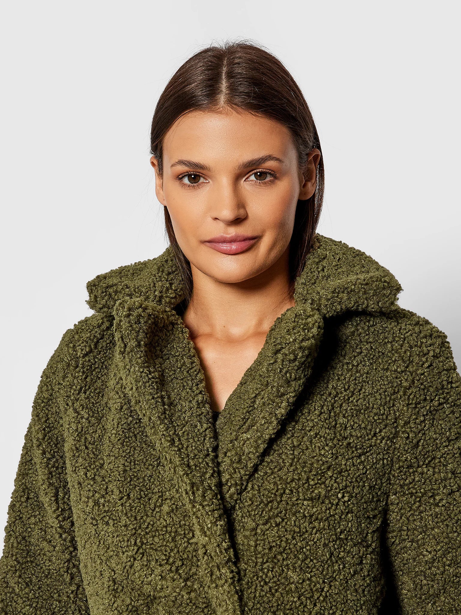 Vero Moda Дамско поларено зимно палто, маслено зелено, XS