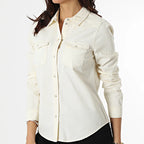 VERO MODA Women's cotton denim shirt collection 2025, ecru